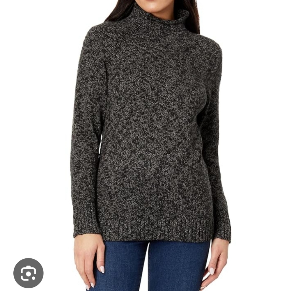 LL Bean Cotton Sweater Womens Funnelneck Large